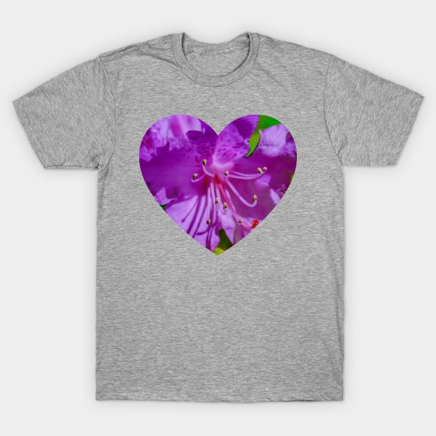 Purple Macro Flower Photograph Heart T-Shirt by love-fi